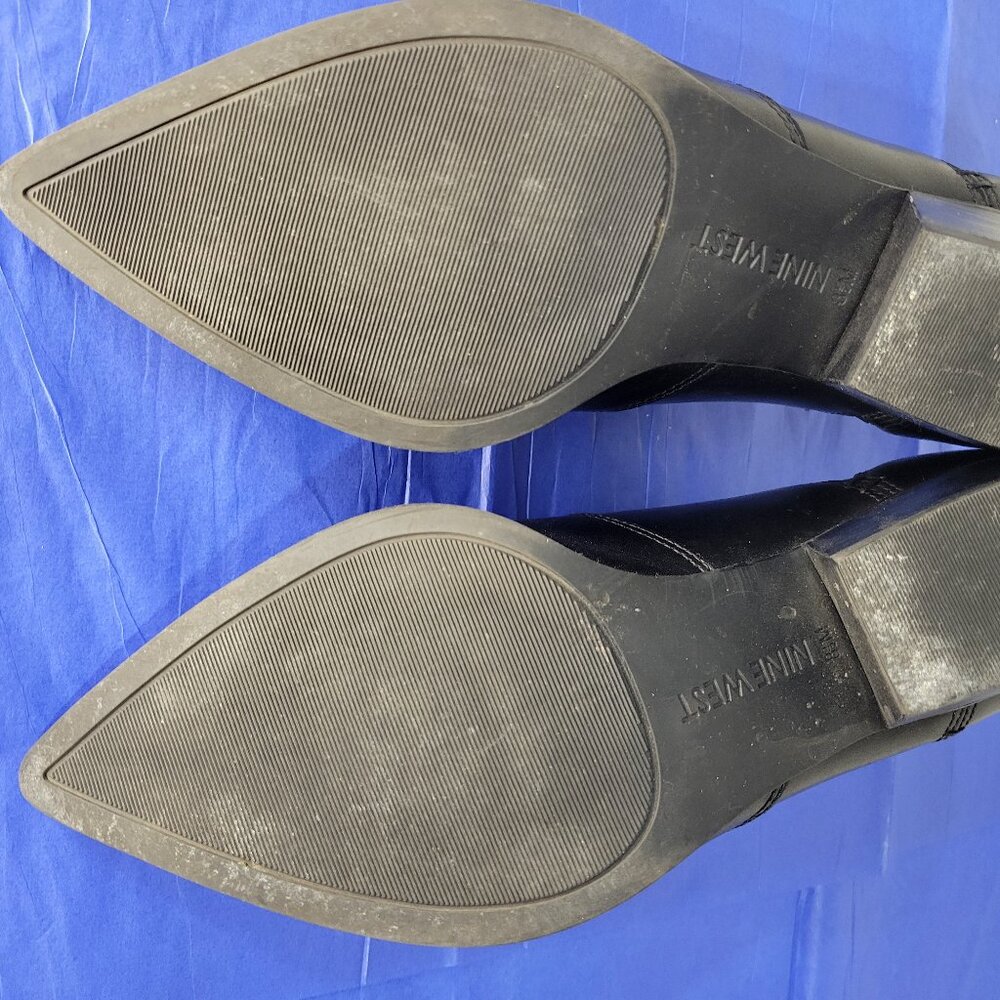 Nine West Leather Western Ankle Booties Size 8.5 - Picture 12 of 14